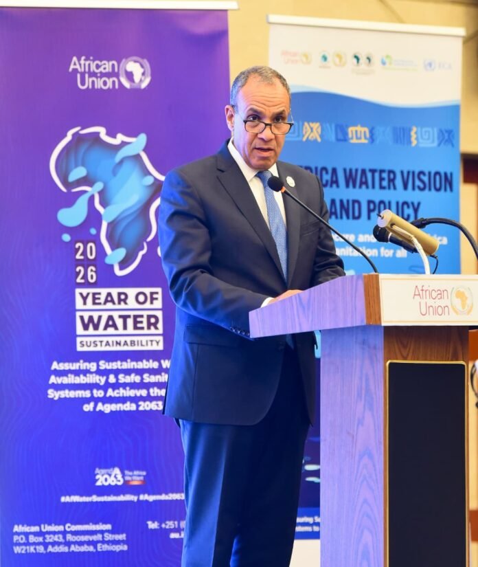 Dr. Badr Abdel-Aty, Minister of Foreign Affairs, International Cooperation and Egyptians Abroad, participated in the high-level side event entitled: “Ensuring the sustainability of water availability and sanitation systems to achieve the goals of Agenda 2063 for Africa,” which was held with the participation of a number of water ministers from African countries, on the sidelines of the African Summit.